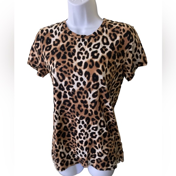 VS PINK Leopard Print T-shirt Size S - Picture 2 of 4